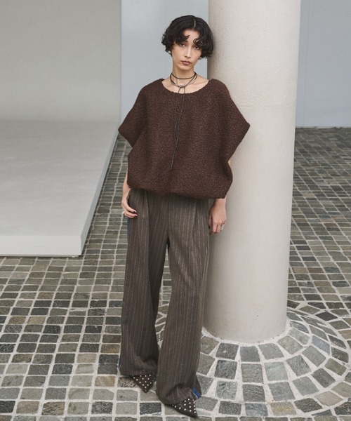 AIC.（エーアイシー）の「ループツイードオーバーサイズベスト（ベスト・レディース・グレー/ブラウン・FREE）」の12枚目の写真