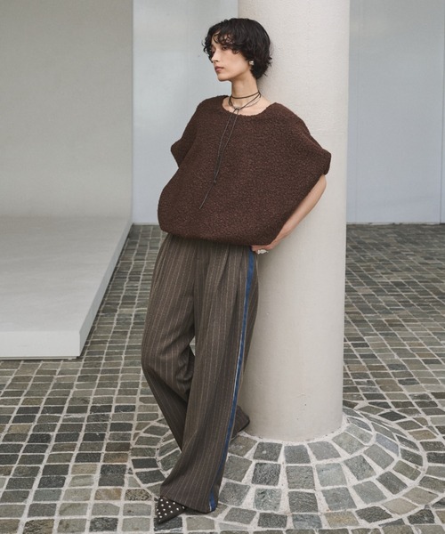 AIC.（エーアイシー）の「ループツイードオーバーサイズベスト（ベスト・レディース・グレー/ブラウン・FREE）」の13枚目の写真