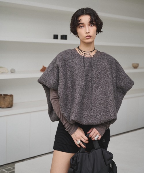 AIC.（エーアイシー）の「ループツイードオーバーサイズベスト（ベスト・レディース・グレー/ブラウン・FREE）」の22枚目の写真