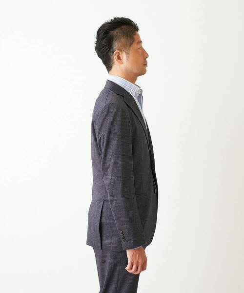 MEN'S MELROSE（メンズメルローズ）の「プリントテックジャージ コンフォートジャケット(セットアップ可)（テーラードジャケット・メンズ・ネイビー/グレー・4/3/5/2）」の3枚目の写真