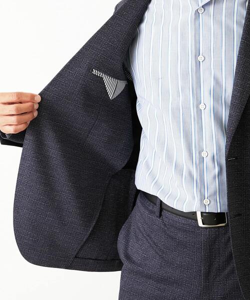 MEN'S MELROSE（メンズメルローズ）の「プリントテックジャージ コンフォートジャケット(セットアップ可)（テーラードジャケット・メンズ・ネイビー/グレー・4/3/5/2）」の8枚目の写真