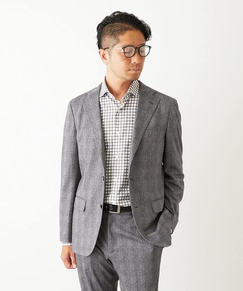 MEN'S MELROSE（メンズメルローズ）の「プリントテックジャージ コンフォートジャケット(セットアップ可)（テーラードジャケット・メンズ・ネイビー/グレー・4/3/5/2）」の14枚目の写真