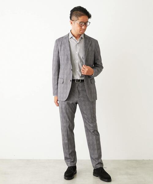 MEN'S MELROSE（メンズメルローズ）の「プリントテックジャージ コンフォートジャケット(セットアップ可)（テーラードジャケット・メンズ・ネイビー/グレー・4/3/5/2）」の15枚目の写真