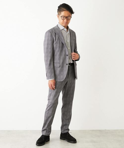 MEN'S MELROSE（メンズメルローズ）の「プリントテックジャージ コンフォートジャケット(セットアップ可)（テーラードジャケット・メンズ・ネイビー/グレー・4/3/5/2）」の16枚目の写真
