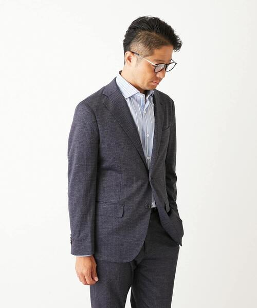 MEN'S MELROSE（メンズメルローズ）の「プリントテックジャージ コンフォートジャケット(セットアップ可)（テーラードジャケット・メンズ・ネイビー/グレー・4/3/5/2）」の18枚目の写真