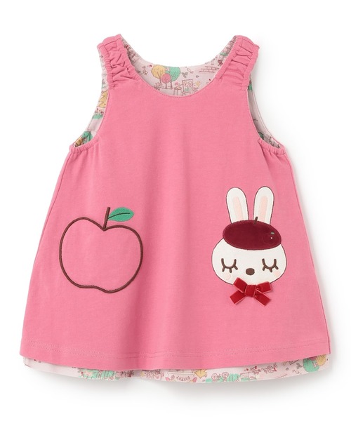 KP（ケーピー）の「mimiちゃん秋の街並み柄 リバーシブルジャンパースカート（ジャンパースカート・キッズ・ピンク/オレンジ・90cm/120cm/130cm/80ｃｍ/100cm）」の2枚目の写真