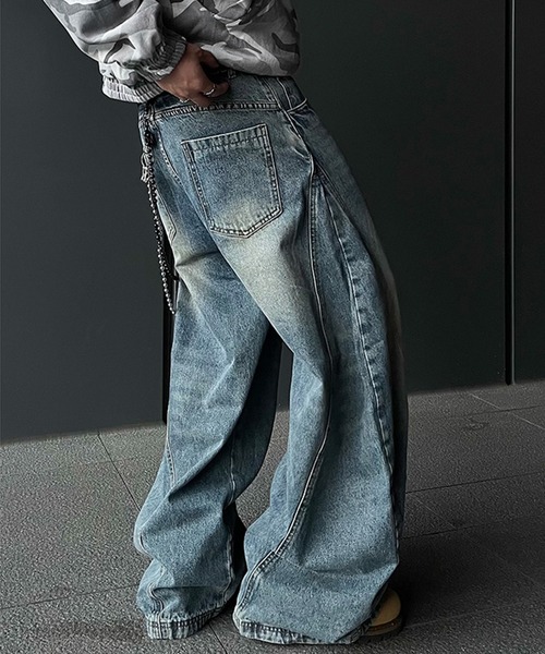 VIBGYOR（ヴィブジョー）の「【ABREATH】カーブドワイドデニムパンツ（CN）（デニムパンツ・メンズ・ブルー・X-LARGE/LARGE/MEDIUM）」の7枚目の写真
