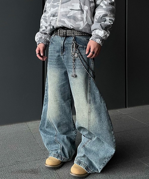VIBGYOR（ヴィブジョー）の「【ABREATH】カーブドワイドデニムパンツ（CN）（デニムパンツ・メンズ・ブルー・X-LARGE/LARGE/MEDIUM）」の9枚目の写真