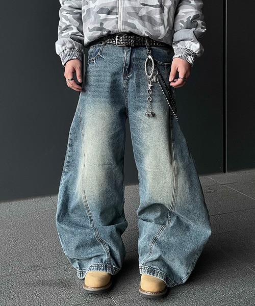 VIBGYOR（ヴィブジョー）の「【ABREATH】カーブドワイドデニムパンツ（CN）（デニムパンツ・メンズ・ブルー・X-LARGE/LARGE/MEDIUM）」の10枚目の写真