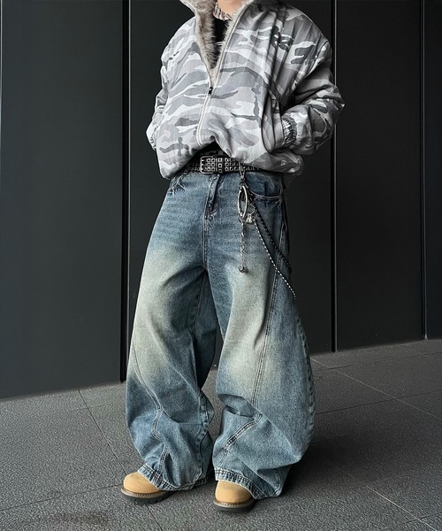 VIBGYOR（ヴィブジョー）の「【ABREATH】カーブドワイドデニムパンツ（CN）（デニムパンツ・メンズ・ブルー・X-LARGE/LARGE/MEDIUM）」の3枚目の写真