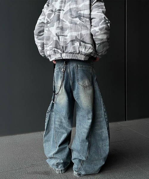 VIBGYOR（ヴィブジョー）の「【ABREATH】カーブドワイドデニムパンツ（CN）（デニムパンツ・メンズ・ブルー・X-LARGE/LARGE/MEDIUM）」の5枚目の写真