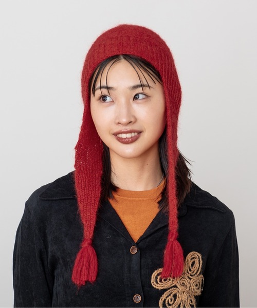 OVERRIDE(オーバーライド)の「OVERRIDE LONG EAR GUIDE TASSEL / オーバーライド(ニットキャップ/ビーニー・レディース・チャコール/レッド/ブラウン・57~59cm)」の20枚目の写真