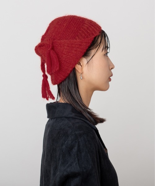OVERRIDE(オーバーライド)の「OVERRIDE LONG EAR GUIDE TASSEL / オーバーライド(ニットキャップ/ビーニー・レディース・チャコール/レッド/ブラウン・57~59cm)」の17枚目の写真
