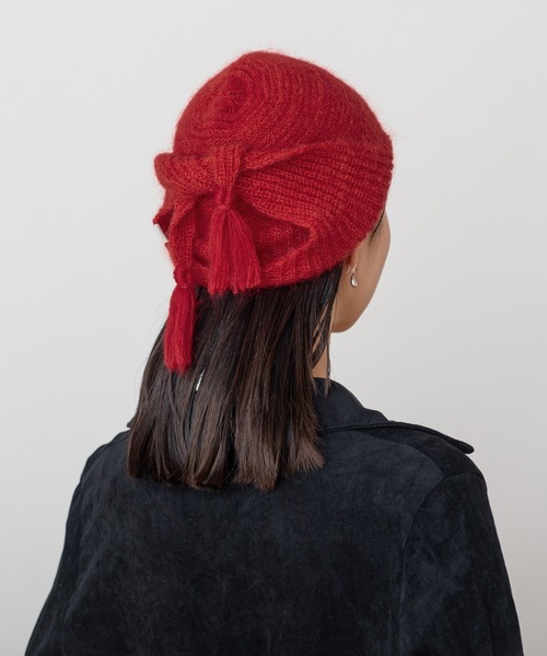OVERRIDE(オーバーライド)の「OVERRIDE LONG EAR GUIDE TASSEL / オーバーライド(ニットキャップ/ビーニー・レディース・チャコール/レッド/ブラウン・57~59cm)」の16枚目の写真