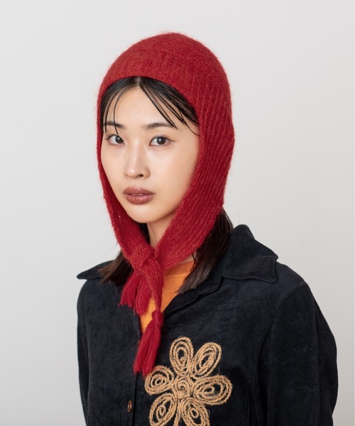 OVERRIDE(オーバーライド)の「OVERRIDE LONG EAR GUIDE TASSEL / オーバーライド(ニットキャップ/ビーニー・レディース・チャコール/レッド/ブラウン・57~59cm)」の15枚目の写真