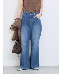 Samansa Mos2 blue | 【ECO DENIM 】 フレアパンツ(その他パンツ)