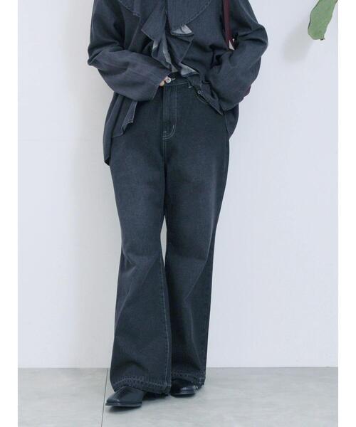 Samansa Mos2 blue(サマンサモスモスブルー)の「【ECO DENIM 】 フレアパンツ(その他パンツ・レディース・ブルー/チャコールグレー/ネイビー・F)」の13枚目の写真
