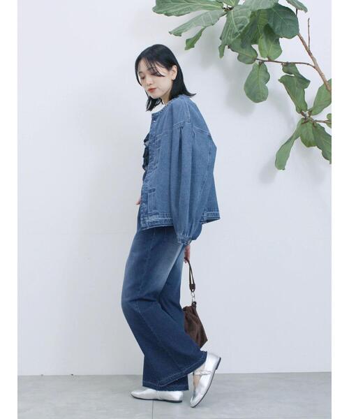 Samansa Mos2 blue(サマンサモスモスブルー)の「【ECO DENIM 】 フレアパンツ(その他パンツ・レディース・ブルー/チャコールグレー/ネイビー・F)」の19枚目の写真