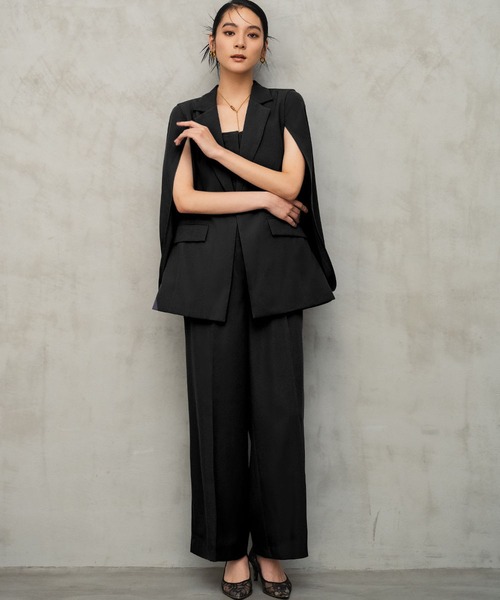 セール】洗える ケープジャケット オールインワン セットアップ スーツ