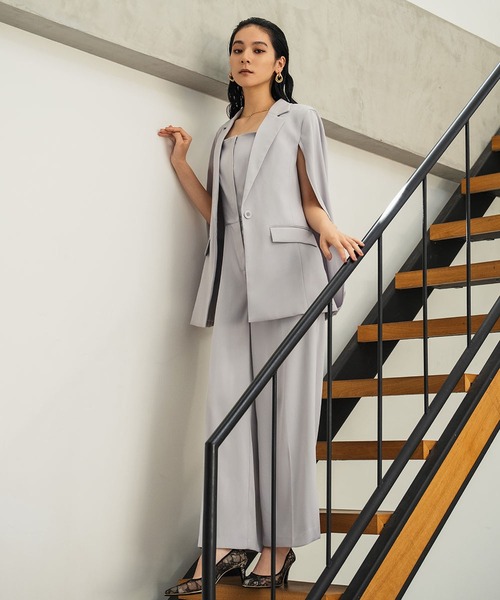 セール】洗える ケープジャケット オールインワン セットアップ スーツ