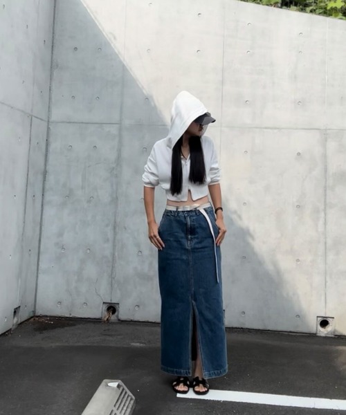 Belle Cie(ベルシー)の「抜け感×上品さの絶妙 ショート丈 ジップパーカー レディース 短丈 スウェット フード付き 長袖 クロップド丈 羽織り(パーカー・レディース・ピンク/ホワイト/チャコールグレー/グレー/ブラック・FREE)」の21枚目の写真