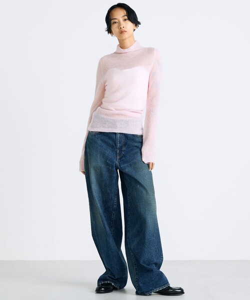 EDITION(エディション)の「モヘアシアー ハイネックネックニット(ニット/セーター・レディース・ホワイト/ライトピンク/ライトブルー・FREE)」の4枚目の写真