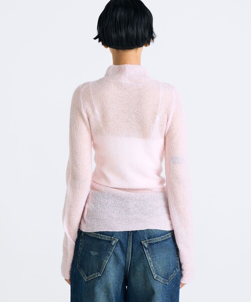 EDITION(エディション)の「モヘアシアー ハイネックネックニット(ニット/セーター・レディース・ホワイト/ライトピンク/ライトブルー・FREE)」の7枚目の写真