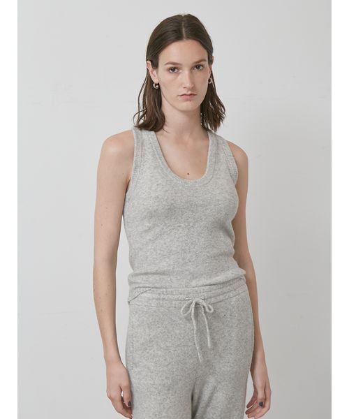 styling/(スタイリング)の「【セットアップ対応】ニットタンクトップ(タンクトップ・レディース・ライトグレー/ブラック/イエロー・F)」の5枚目の写真