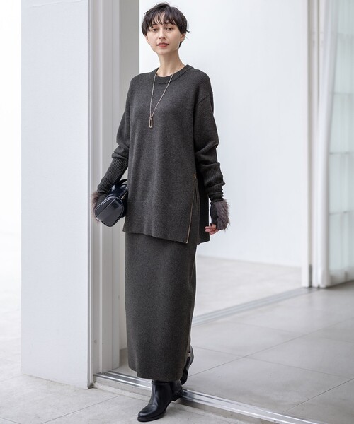 セール】カシミヤブレンド Iライン ニットスカート（スカート）｜23区