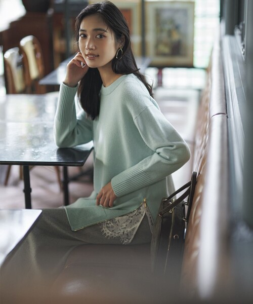 カシミヤブレンド Iライン ニットスカート（スカート）｜23区