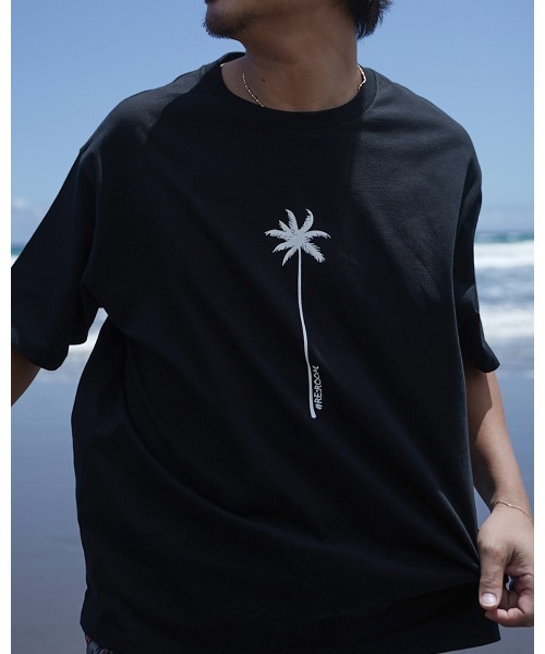 #Re:room（リルーム）の「パームツリーロゴプリントTシャツ（Tシャツ/カットソー・メンズ・ホワイト/ブラック・S-M）」の2枚目の写真