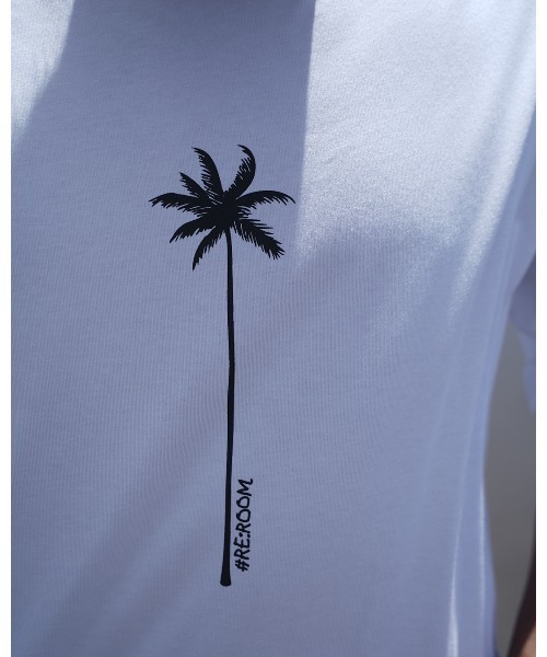 #Re:room（リルーム）の「パームツリーロゴプリントTシャツ（Tシャツ/カットソー・メンズ・ホワイト/ブラック・S-M）」の10枚目の写真