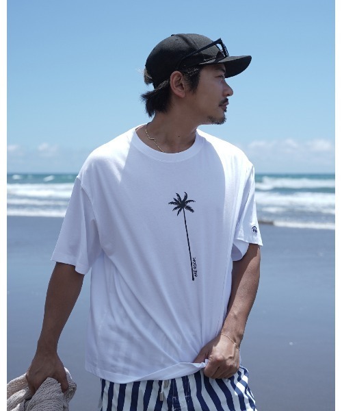 #Re:room（リルーム）の「パームツリーロゴプリントTシャツ（Tシャツ/カットソー・メンズ・ホワイト/ブラック・S-M）」の4枚目の写真