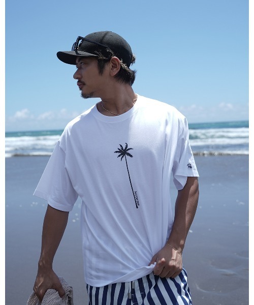 #Re:room（リルーム）の「パームツリーロゴプリントTシャツ（Tシャツ/カットソー・メンズ・ホワイト/ブラック・S-M）」の3枚目の写真
