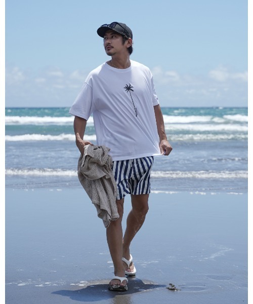 #Re:room（リルーム）の「パームツリーロゴプリントTシャツ（Tシャツ/カットソー・メンズ・ホワイト/ブラック・S-M）」の8枚目の写真