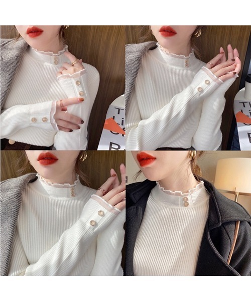 Beststore(ベストストア)の「【秋冬】ハイネックニットトップス ハイネックセーター(ニット/セーター・レディース・ブラック/ライトベージュ/モカ/ホワイト/ピンク・FREE)」の11枚目の写真
