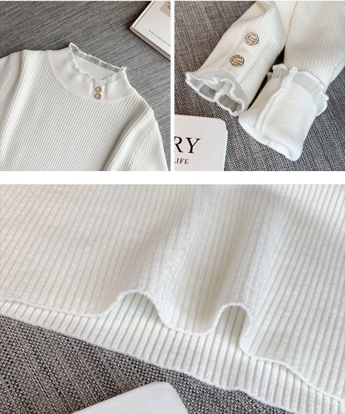 Beststore(ベストストア)の「【秋冬】ハイネックニットトップス ハイネックセーター(ニット/セーター・レディース・ブラック/ライトベージュ/モカ/ホワイト/ピンク・FREE)」の10枚目の写真