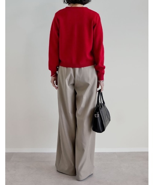 Re:EDIT（リエディ）の「[新色追加][2025AW COLLECTION][低身長/高身長サイズ有]ストレッチミックスツイルクロスタックワイドパンツ（その他パンツ・レディース・ブラック/アイボリー/グレイッシュベージュ/チャコールグレー/ブラウン・SHORT/MEDIUM/TALL/LARGE）」の18枚目の写真