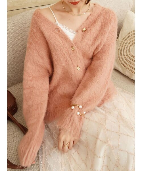 dazzlin(ダズリン)の「ルミナスカラーカーディガン(カーディガン/ボレロ・レディース・ピンク/イエロー/オフホワイト/チャコールグレー/ブルー・FREE)」の19枚目の写真