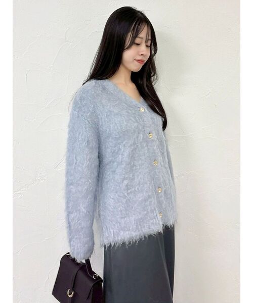 dazzlin(ダズリン)の「ルミナスカラーカーディガン(カーディガン/ボレロ・レディース・ピンク/イエロー/オフホワイト/チャコールグレー/ブルー・FREE)」の7枚目の写真