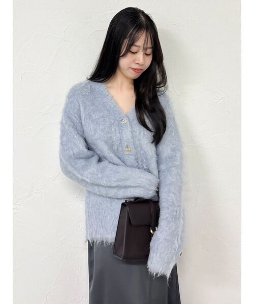 dazzlin(ダズリン)の「ルミナスカラーカーディガン(カーディガン/ボレロ・レディース・ピンク/イエロー/オフホワイト/チャコールグレー/ブルー・FREE)」の8枚目の写真