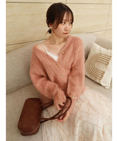 dazzlin(ダズリン)の「ルミナスカラーカーディガン(カーディガン/ボレロ・レディース・ピンク/イエロー/オフホワイト/チャコールグレー/ブルー・FREE)」の12枚目の写真