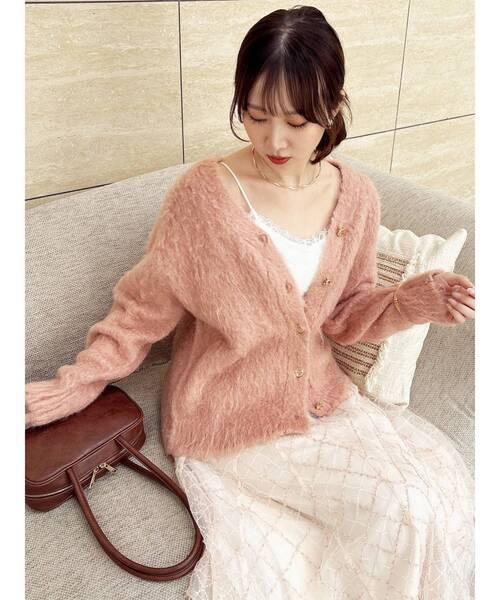 dazzlin(ダズリン)の「ルミナスカラーカーディガン(カーディガン/ボレロ・レディース・ピンク/イエロー/オフホワイト/チャコールグレー/ブルー・FREE)」の13枚目の写真