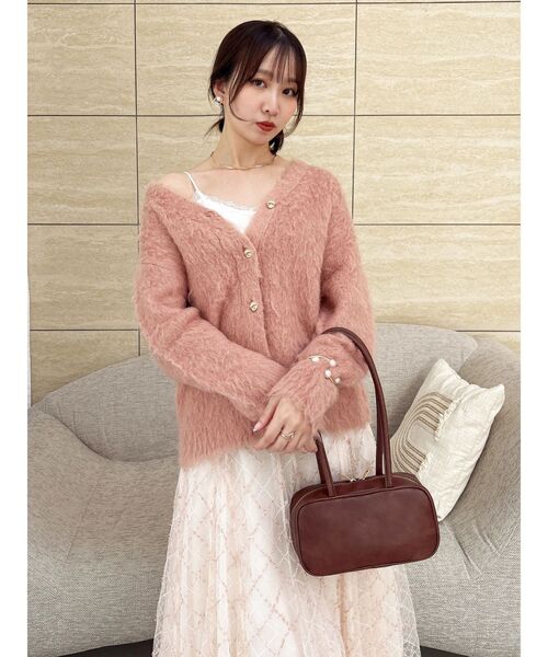 dazzlin(ダズリン)の「ルミナスカラーカーディガン(カーディガン/ボレロ・レディース・ピンク/イエロー/オフホワイト/チャコールグレー/ブルー・FREE)」の14枚目の写真