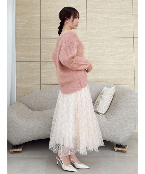 dazzlin(ダズリン)の「ルミナスカラーカーディガン(カーディガン/ボレロ・レディース・ピンク/イエロー/オフホワイト/チャコールグレー/ブルー・FREE)」の15枚目の写真