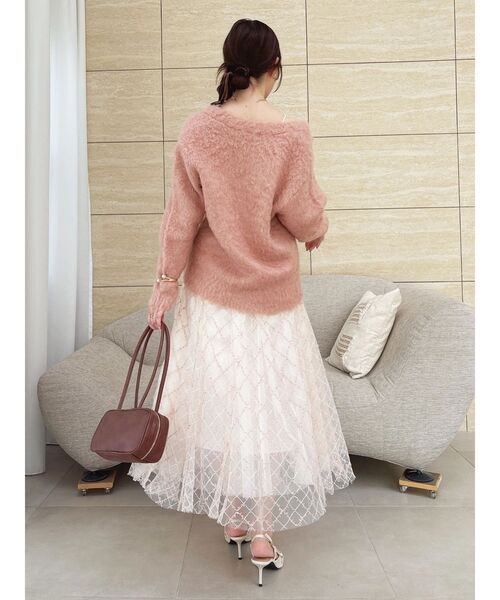 dazzlin(ダズリン)の「ルミナスカラーカーディガン(カーディガン/ボレロ・レディース・ピンク/イエロー/オフホワイト/チャコールグレー/ブルー・FREE)」の16枚目の写真