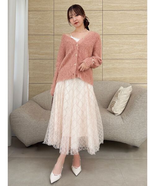 dazzlin(ダズリン)の「ルミナスカラーカーディガン(カーディガン/ボレロ・レディース・ピンク/イエロー/オフホワイト/チャコールグレー/ブルー・FREE)」の18枚目の写真