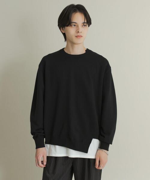 SENSE OF PLACE by URBAN RESEARCH（センスオブプレイスバイアーバンリサーチ）の「アシメクルーネックニット（ニット/セーター・メンズ・ブラック/レッド/グレー・MEDIUM/LARGE）」の4枚目の写真