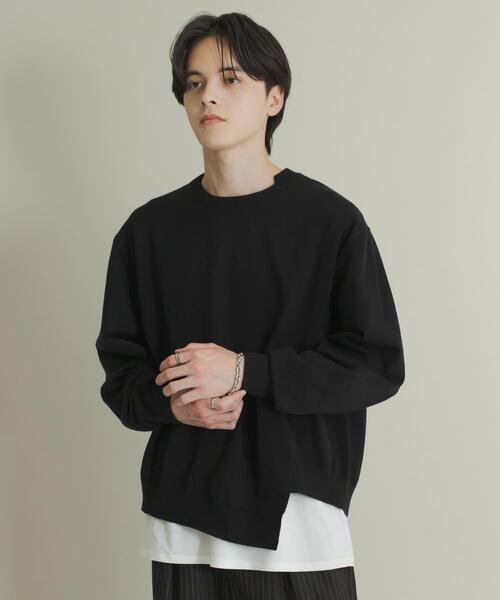 SENSE OF PLACE by URBAN RESEARCH（センスオブプレイスバイアーバンリサーチ）の「アシメクルーネックニット（ニット/セーター・メンズ・ブラック/レッド/グレー・MEDIUM/LARGE）」の5枚目の写真