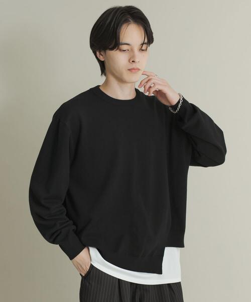 SENSE OF PLACE by URBAN RESEARCH（センスオブプレイスバイアーバンリサーチ）の「アシメクルーネックニット（ニット/セーター・メンズ・ブラック/レッド/グレー・MEDIUM/LARGE）」の6枚目の写真